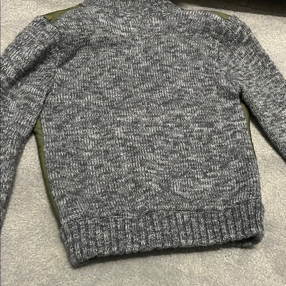 Cat and Jack Green and Gray Boys fleece lined Knit Jacket - Picture 5 of 5